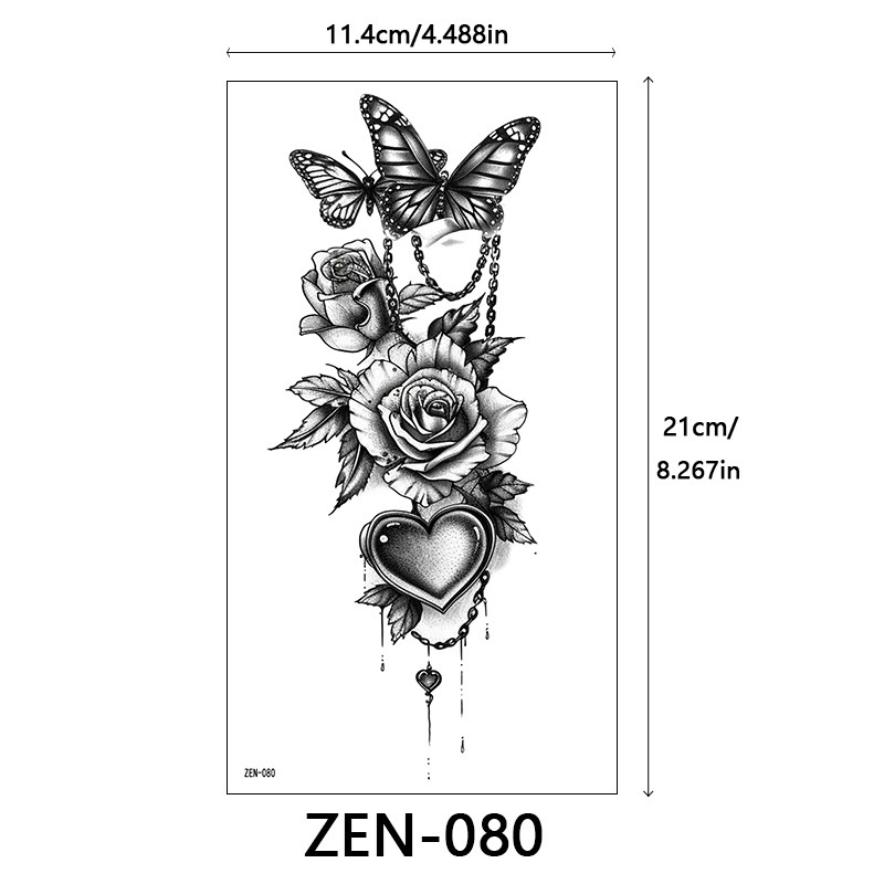 新品跨境 ZEN小全臂纹身贴半臂纹身贴动物花朵万圣节纹身贴tattoo|undefined