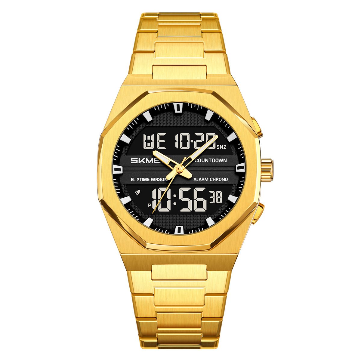 Momento transfronterizo de tres muestras de relojes de hombre reloj deportivo de aleación multifuncional nocturna fábrica impermeable al por mayor spot