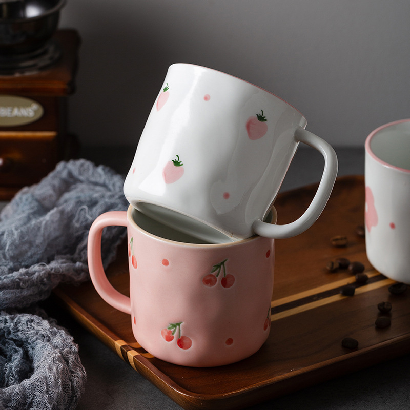 Taza de bebida de cerámica fresca y hermosa de estilo europeo Taza de café de estilo retro Taza de leche de desayuno para el hogar Oficina