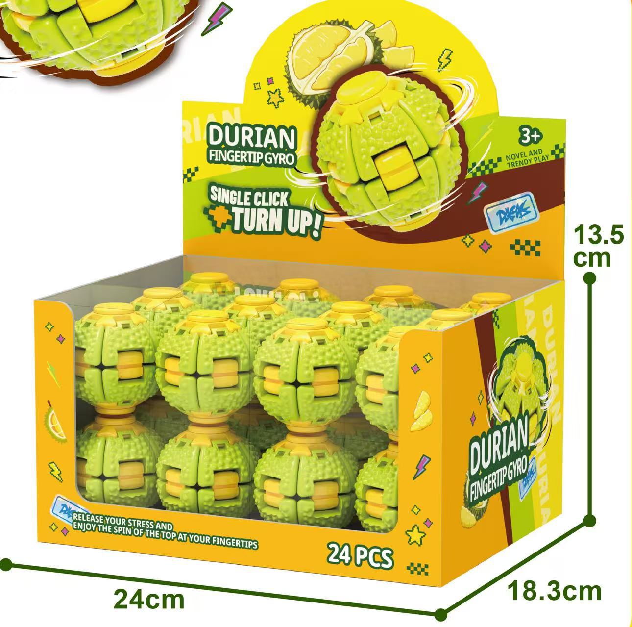 Durian-shaped stress-relieving ball, 3D printed toy, stress-relief device, spinning top, fun and relaxation tool.