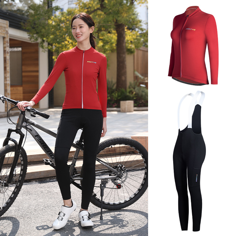 Vehículo de carretera de montaña ropa de ciclismo de manga larga primavera y verano ligera chaqueta de mujer delgada y rápida secado conjunto de bicicleta profesional