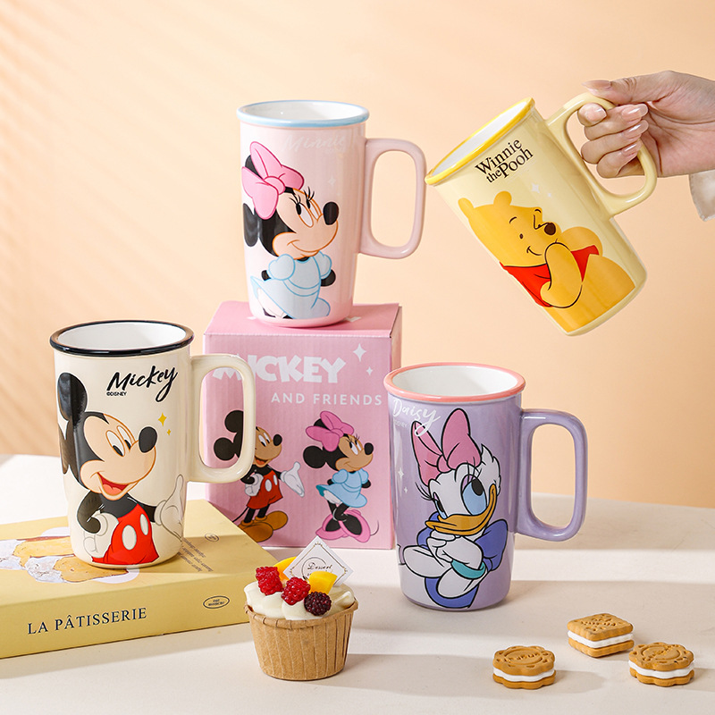 Vaso de Agua Disney de Gran Capacidad, Taza Stitch para el Hogar, Taza de Leche de Alta Calidad, Taza de Dibujos Animados para Oficina
