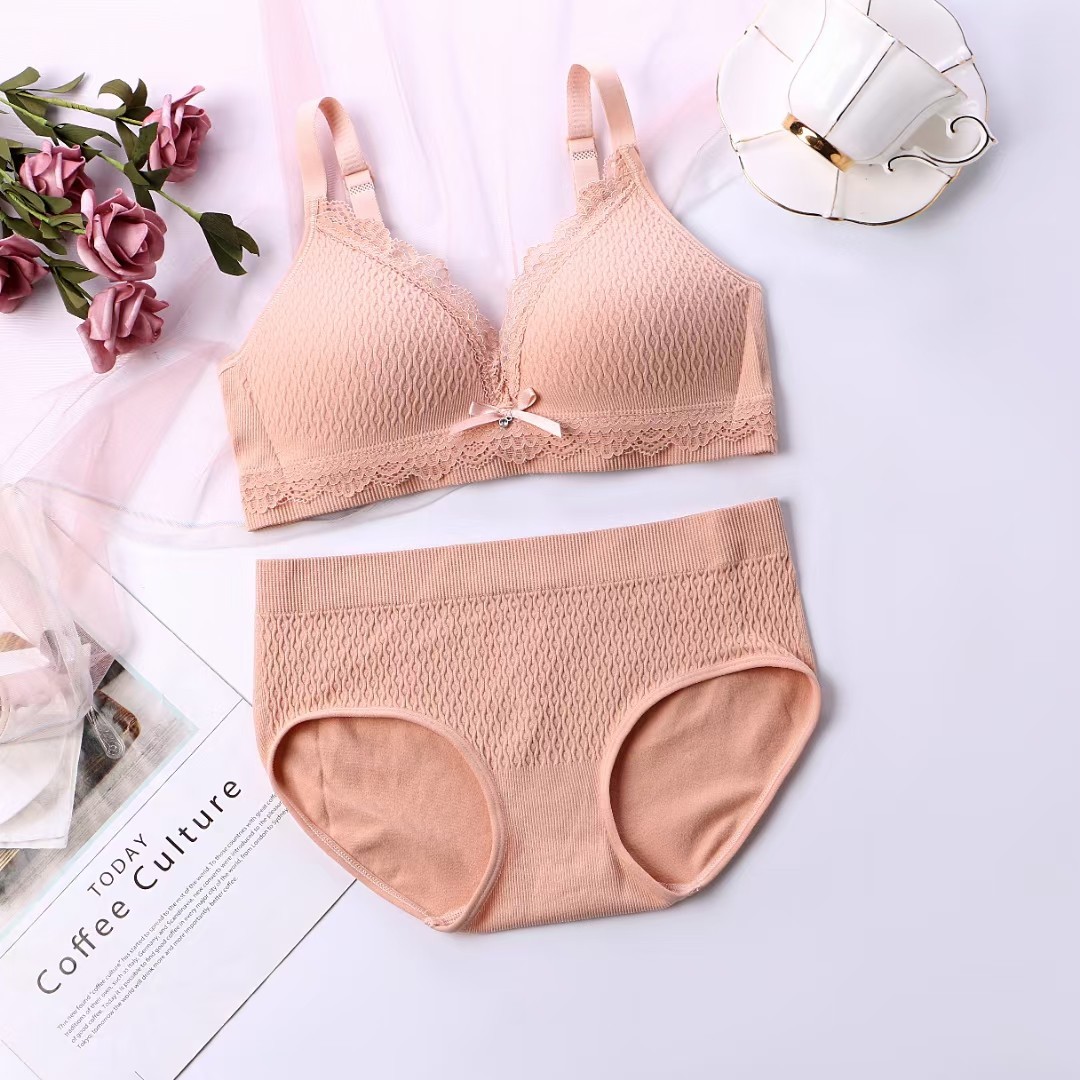 소녀 조끼 원활한 무선 통기성 고정 컵 프랑스 레이스 섹시한 브래지어 속옷