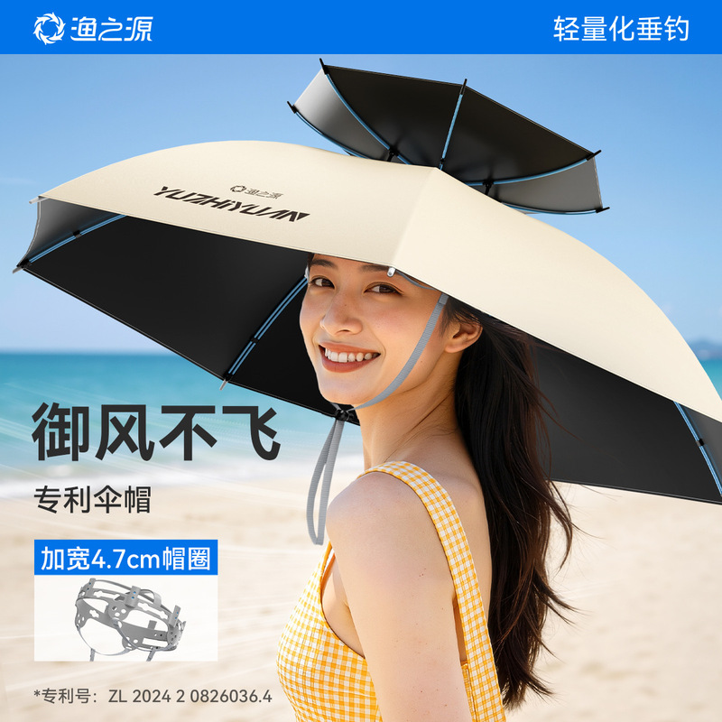 Yuzhiyuan 2026 New Model Umbrella Hat, Head-Worn Fishing Umbrella, Bucket Hat Umbrella, Head-Worn Sun Umbrella Hat