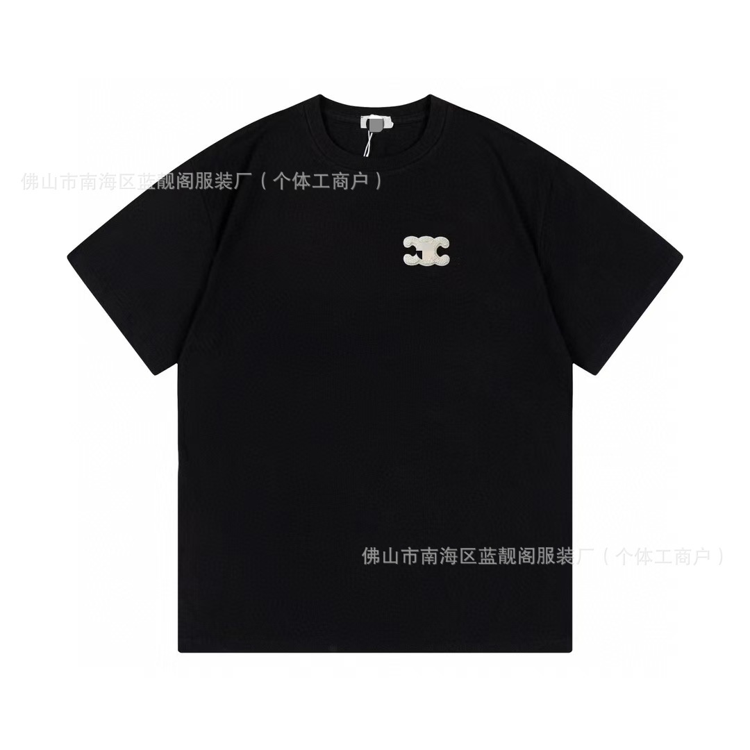 正しいバージョン2024新贅沢潮CEL古典的な基礎モデルのアルファベットプリント男女ゆるい半袖tシャツ280g