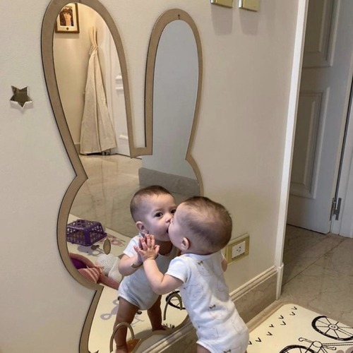 ins Nordic creative home furnishings crafts rabbit bear children acrylic mirror baby photo props