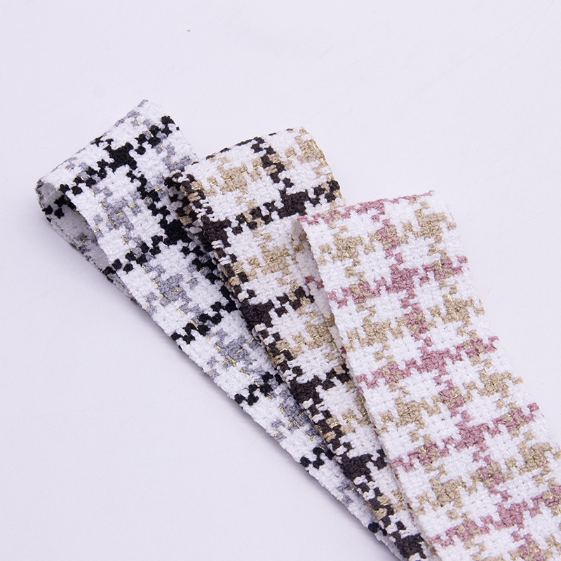 [O otoño-invierno transfronterizo] 4cm Waffle lana correa diy pequeño viento fragante mil pájaros adornos de cabello correa arco