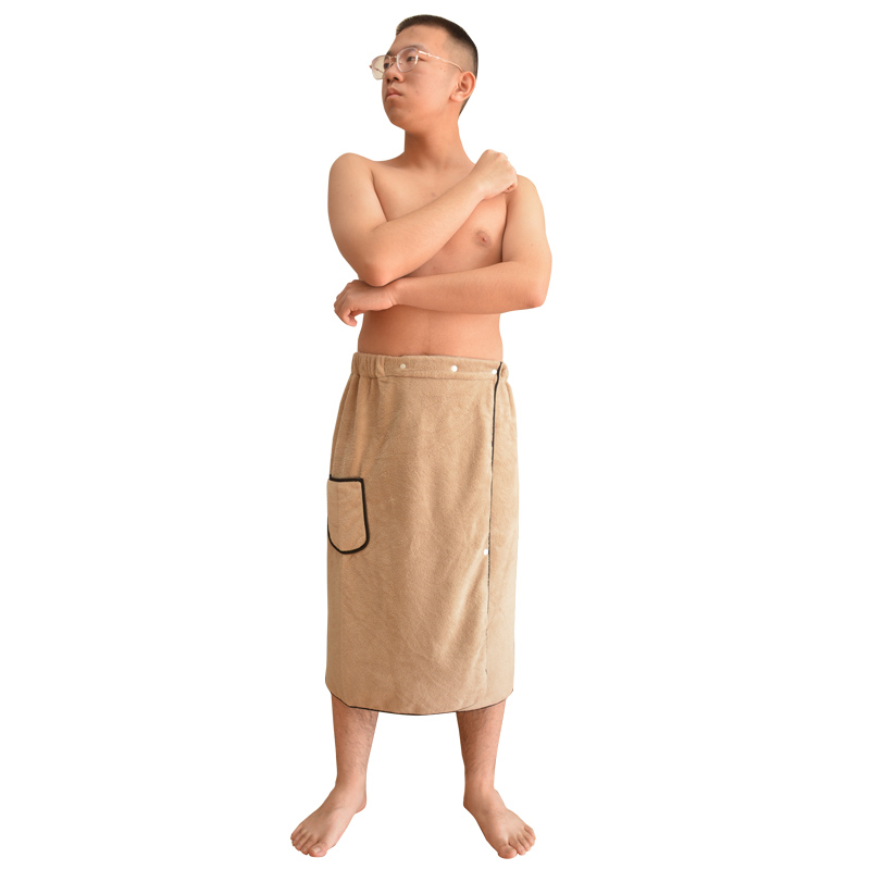 V45O 산호 양털 남자 목욕 타월 호텔 목욕 스커트 피트니스 목욕 가운 남자 착용 랩 흡수성 가구