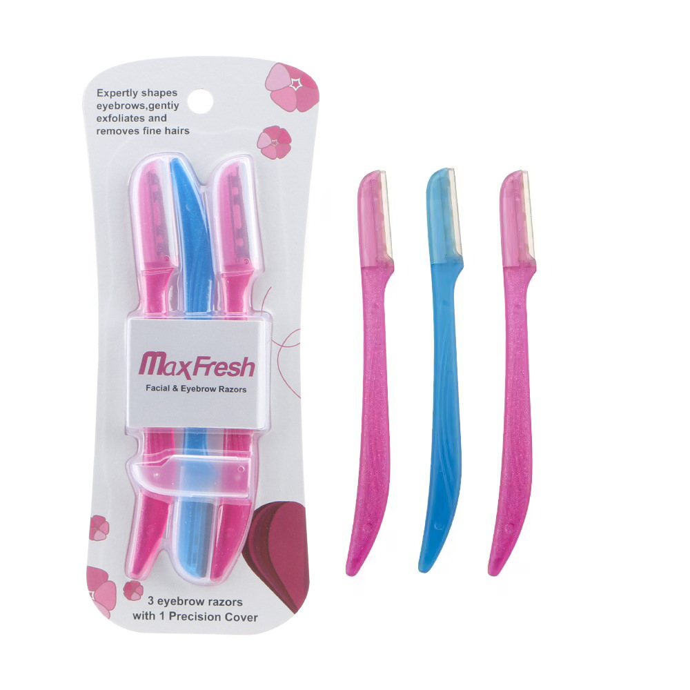 Fábrica al por mayor de plástico ceja trimmer principiante neto cuidado de la ceja trimmer maquillaje del hogar raspador de cejas herramienta de belleza