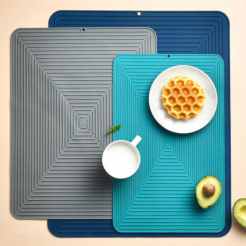 북유럽 스타일 광장 두꺼운 단열 배치 가정용 주방 배수 매트 논 슬립 바 매트 코트 스터 쿠션 보울과 접시 냄비 매트