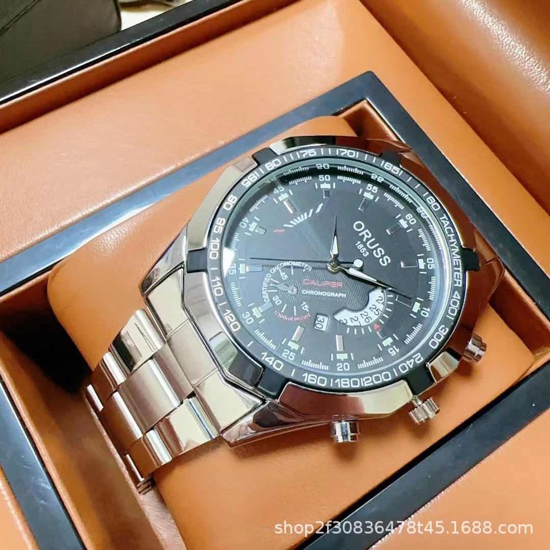 Contador de productos genuinos fresco reloj de gama alta tendencia deportiva de los hombres de negocios cinturón de acero calendario luminoso impermeable nuevo elegante