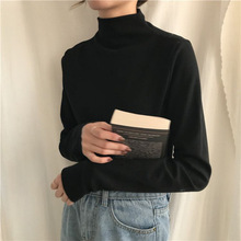 高领打底衫上衣女秋冬2025新款百搭修身白色加绒黑色内搭长袖T恤