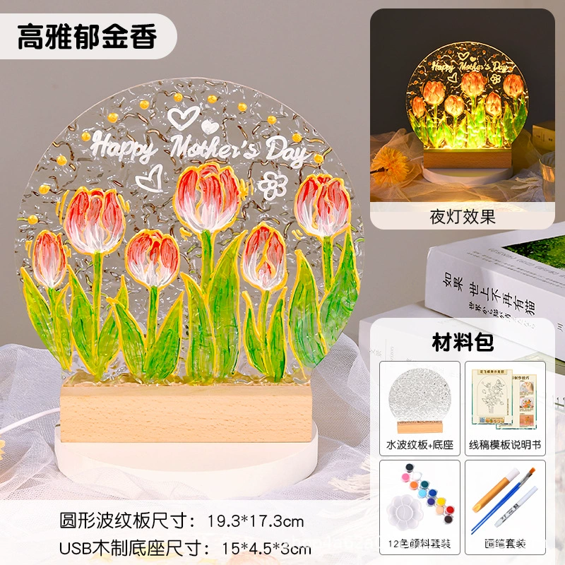 Подсветка ночника из стекла, креативная LED-ночная лампа, моно- или трехцветная, размер 12.5×3.75×16.67 см