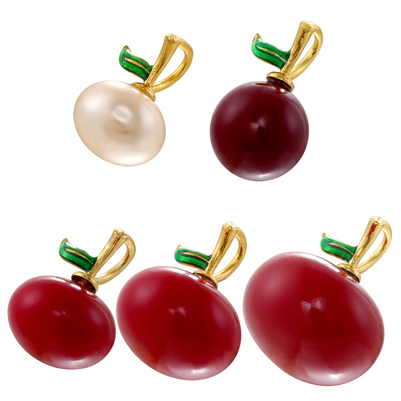 DIY Jewelry Accessories Classification 1 Piece 14*18MM Hole 2~2.9mm Brass Apple Pendant