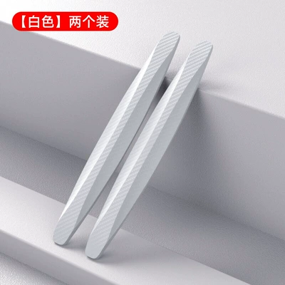 Car Front and Rear Bumper Qapı və bamper qoruyucu zolaqlar - front-and-rear-bumper-anti-collision-strips-carbon-fiber-white-2-piece-pack