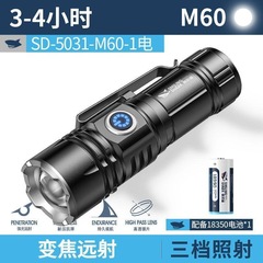 跨境新款户外照明迷你铝合金高亮手电筒尾部磁吸伸缩变焦手电三档