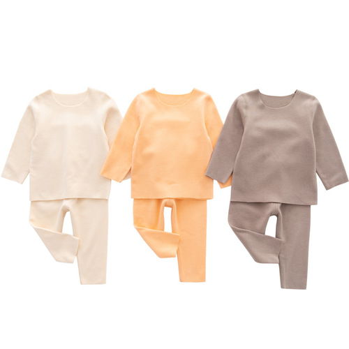 Baby Autumn and Winter German Velvet Thermal Underwear Set with Tag for Boys and Girls Autumn Clothes and Autumn Pants Home Clothing Pajamas