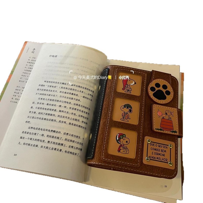 小红书同款史努比A7笔记本复古ins风皮质活页手账本学生日记本子|undefined