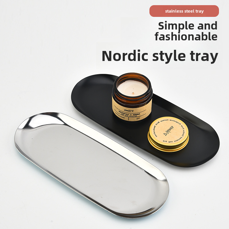 NORDIC INS 쥬얼리 스토리지 트레이 아로마 테라피 캔들 도구 보관 스테인레스 스틸 트레이 저장 랙 재고