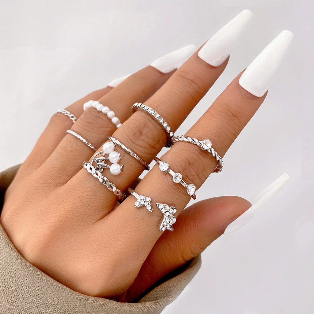 Multi-Joint Ring Set, 22 Pieces, Metal Adjustable Rings, Gold-Tone Mix