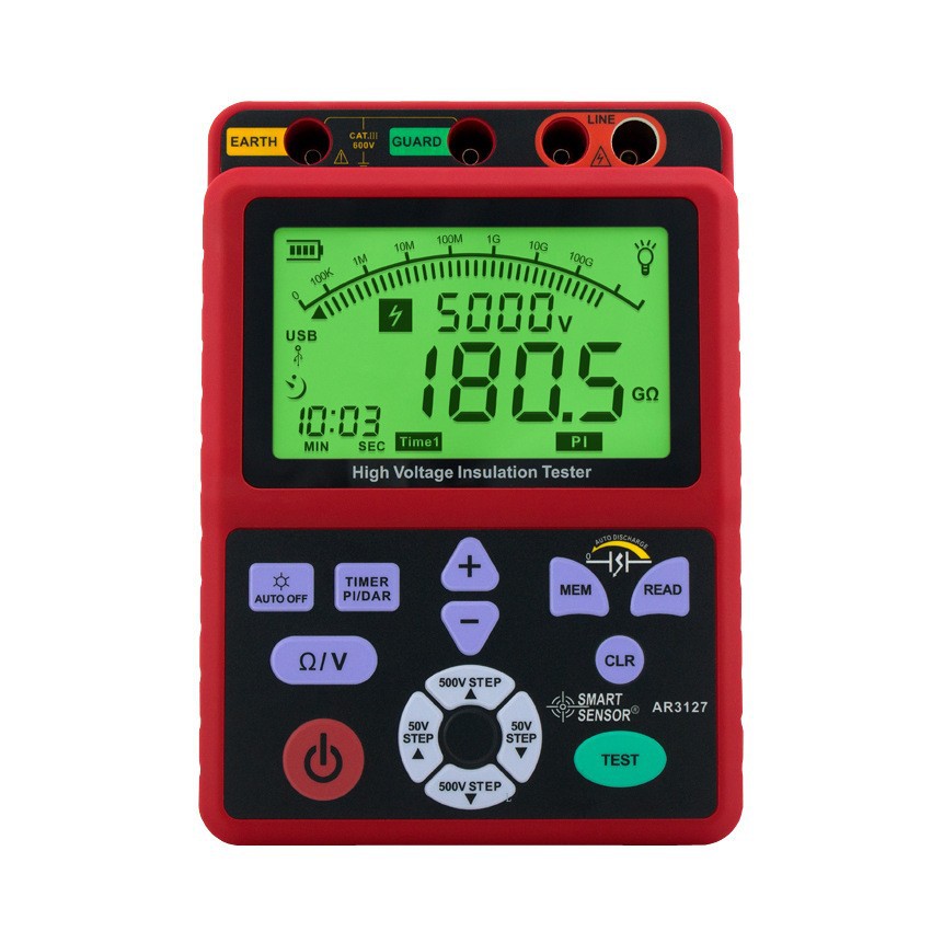 高压绝缘电阻测试仪 兆欧表希玛数字AR3127智能 摇表5000v高精度