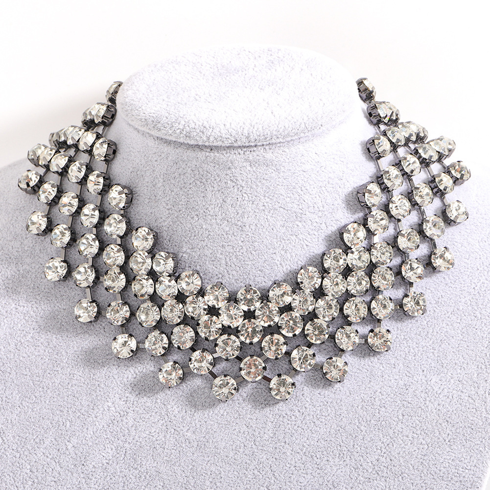 Fashion Round Alloy Rhinestone Womenu0027S Bracelets Necklace