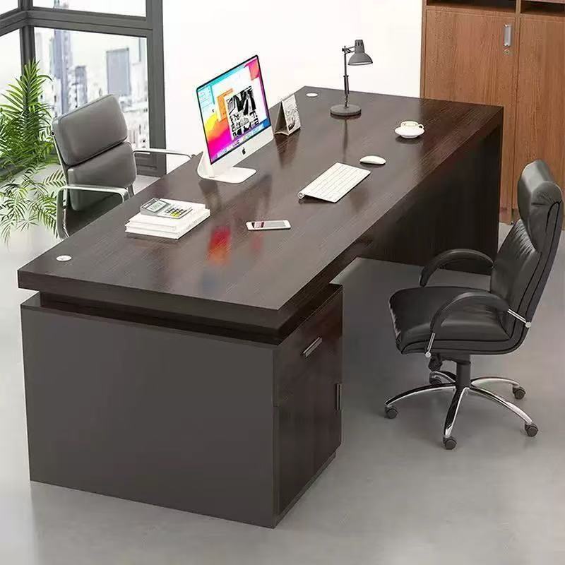 Modern boss desk, single or double, with drawers, desktop computer desk, suitable for home or commercial use, high-end office desk and chair set