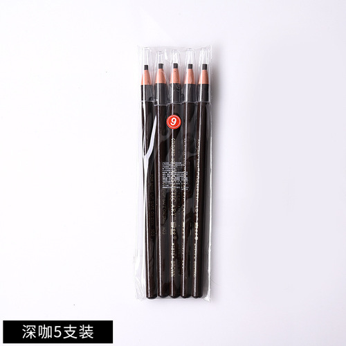Hengsi 1818 Threaded Eyebrow Pencil 5 Pack Waterproof and Sweatproof Hard Core Tear-off Knife Sharpener for Makeup Artists