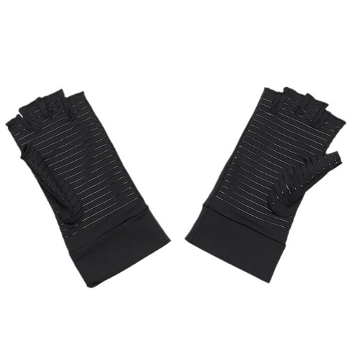 Copper fiber half-finger pressure gloves cupro knitted gloves non-slip outdoor training copper ion gloves manufacturer wholesale
