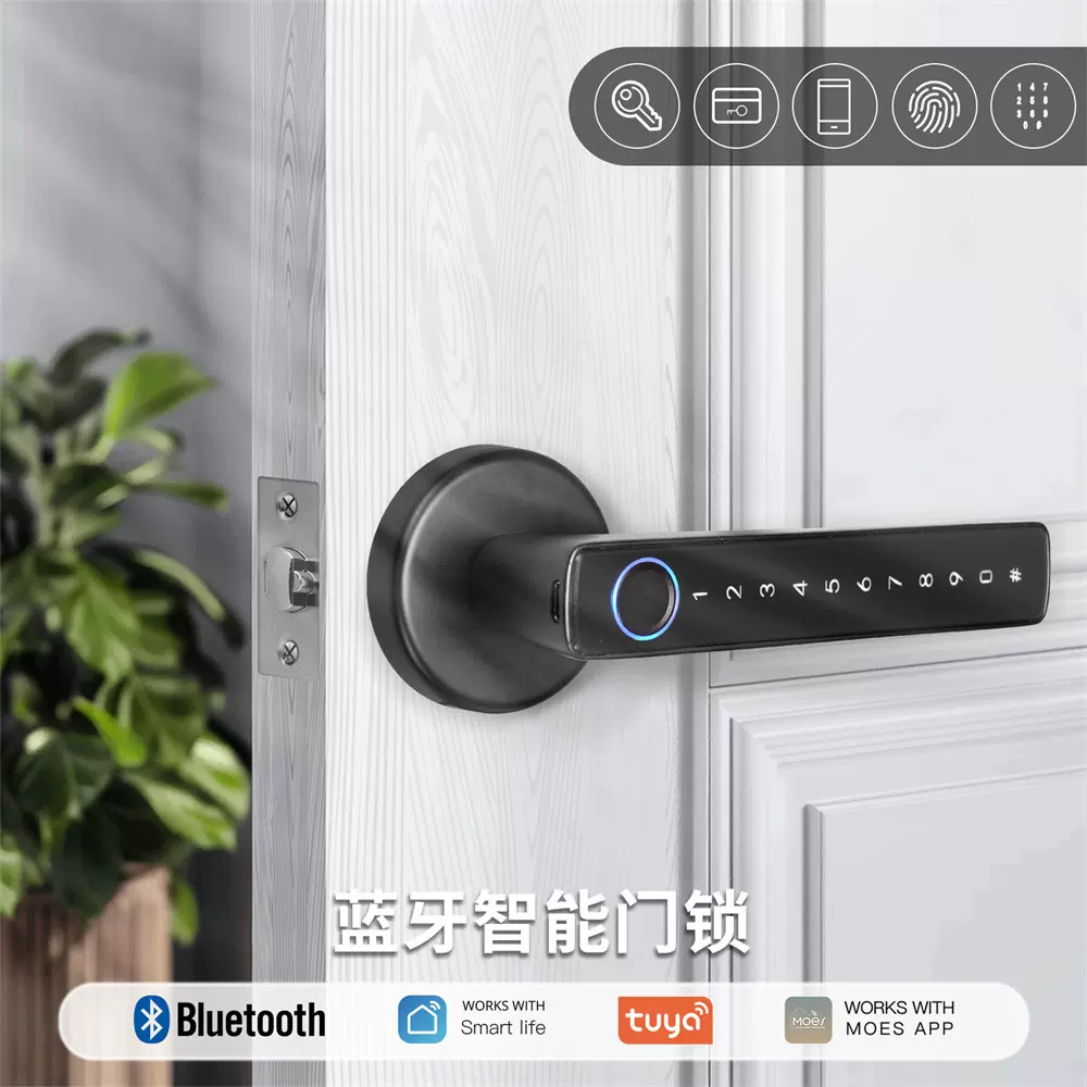 蓝牙智能指纹锁涂鸦智能APP远程密码解锁酒店公寓办公室出租房