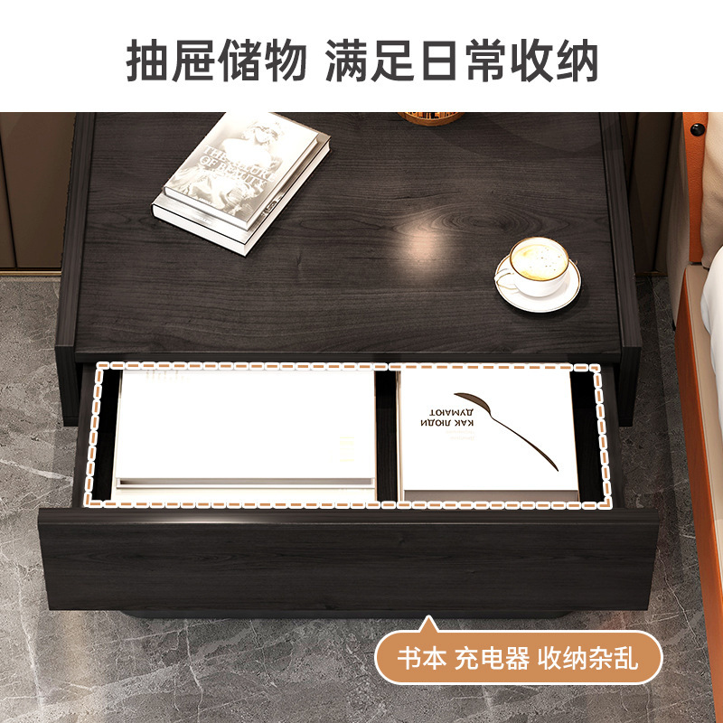 床頭櫃簡約現代輕奢ins風臥室簡易床邊抽屜櫃家用意式床頭置物架