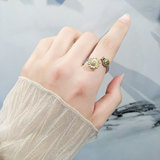 (Трансграничная торговля), регулируемое безразмерное кольцо с камнем с цирконом