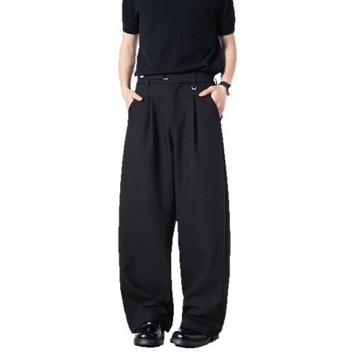 fashion brand solid color high-quality straight straight line hanging solid color western pants men's American retro loose wide-leg all-match casual pants