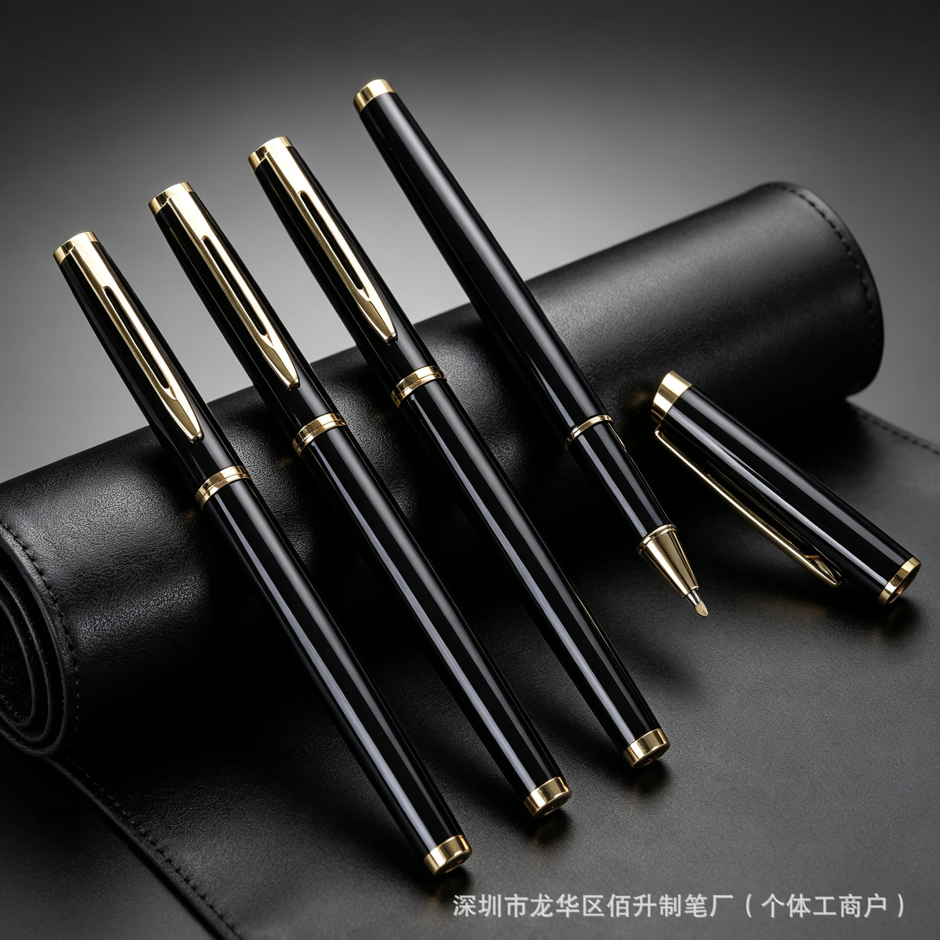 Business office promotional metal ballpoint pens, glossy finish, custom logo printing, wholesale advertising gift pens