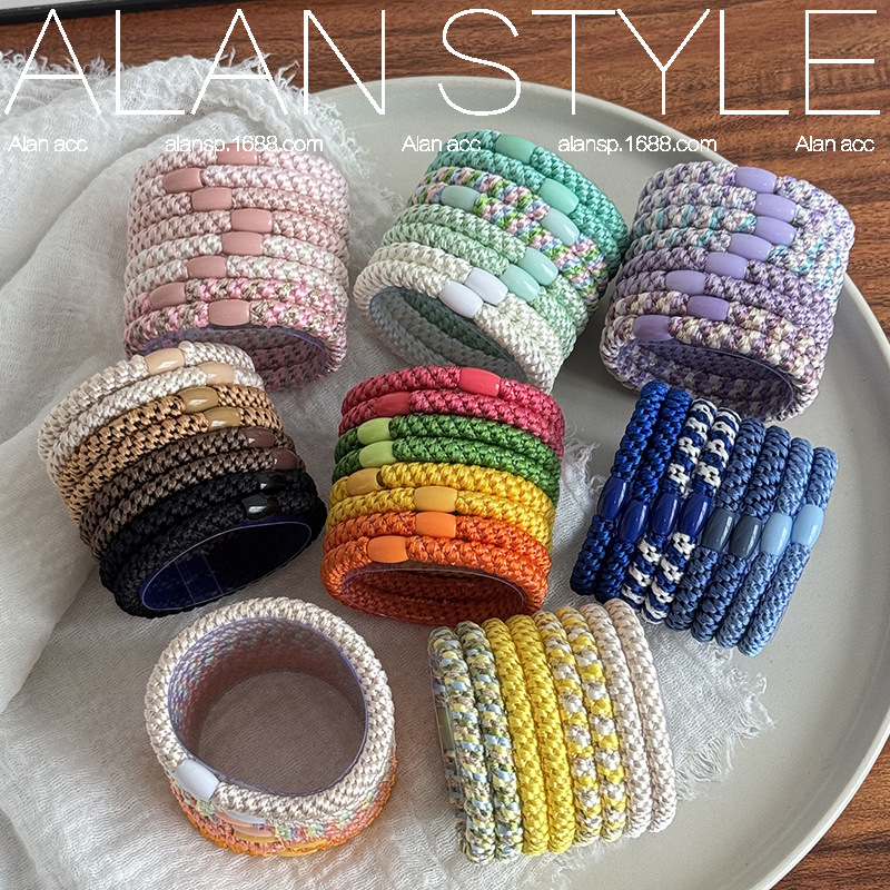 Korean-Style Simple Braided Hair Tie for Women, Elegant High Ponytail Anti-Collapse Hair Band, High Elasticity Hair Rope, Versatile Hair Accessory