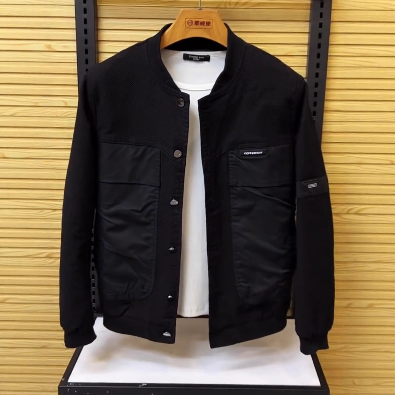 专柜剪标高货潮牌牛仔外套男秋冬季新款百搭棒球服夹克