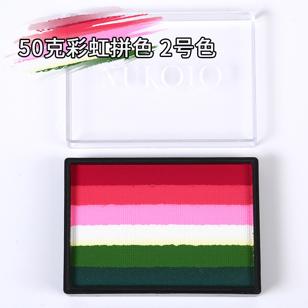 50g 6 colores a juego Arco Iris tira cara pintura a base de agua color a juego pigmento lavable cuerpo Arco Iris Cara color cubierta