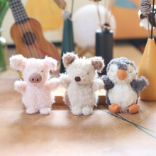 网红可爱萌小企鹅挂件毛绒玩具公仔小狗小猪书包包挂饰钥匙扣娃娃