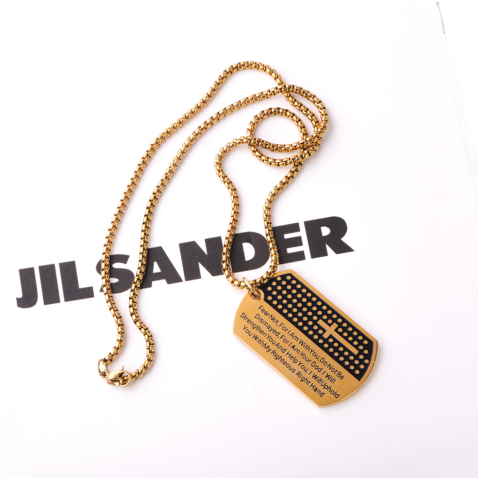 Collana con pendente lettera croce personalizzata in acciaio_voghion.com
