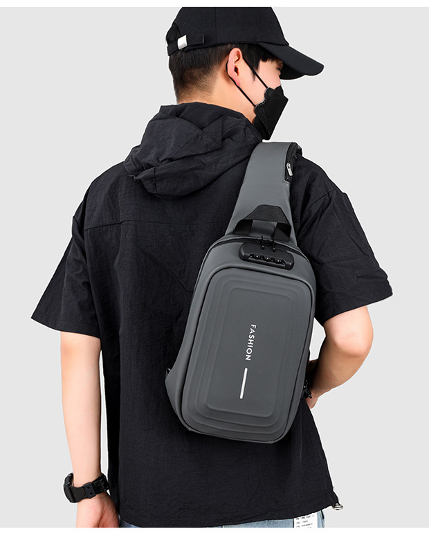 2024 Spring Sports chest backpacks, cross-border wholesale USB charging port bags, men's crossbody bags, fashionable single-shoulder bags undefined