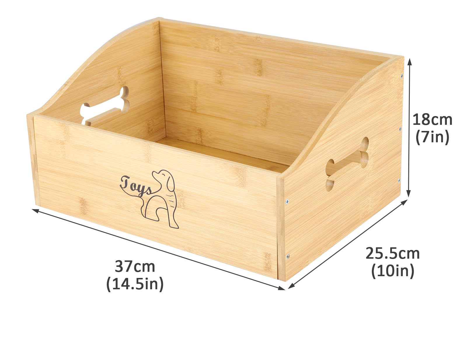 Bamboo pet toy storage box