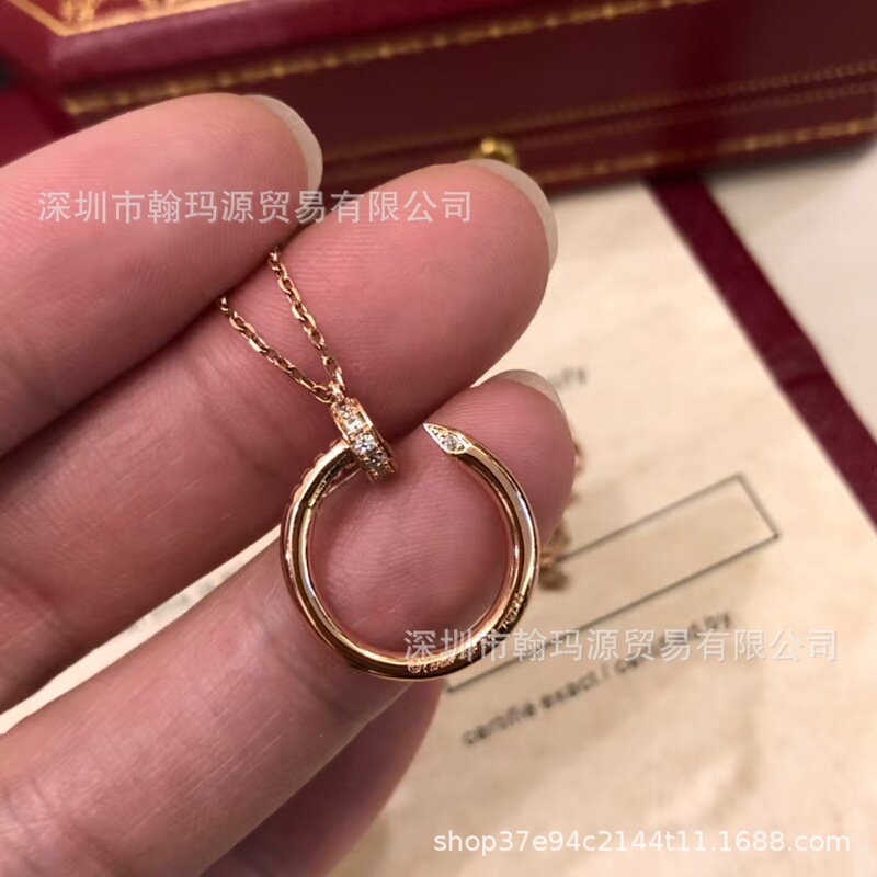 s925 スターリングシルバーカードネイルネックレスハイバージョン CNC ヘッドとテールフルダイヤモンドペンダント鎖骨チェーン女性のための工場直販|undefined