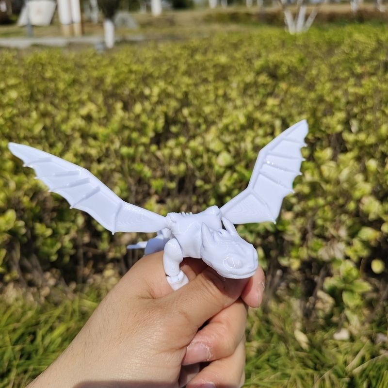 跨境爆款3d打印玩具无牙仔关节可活动翅膀可展开转动飞龙创意桌面|undefined