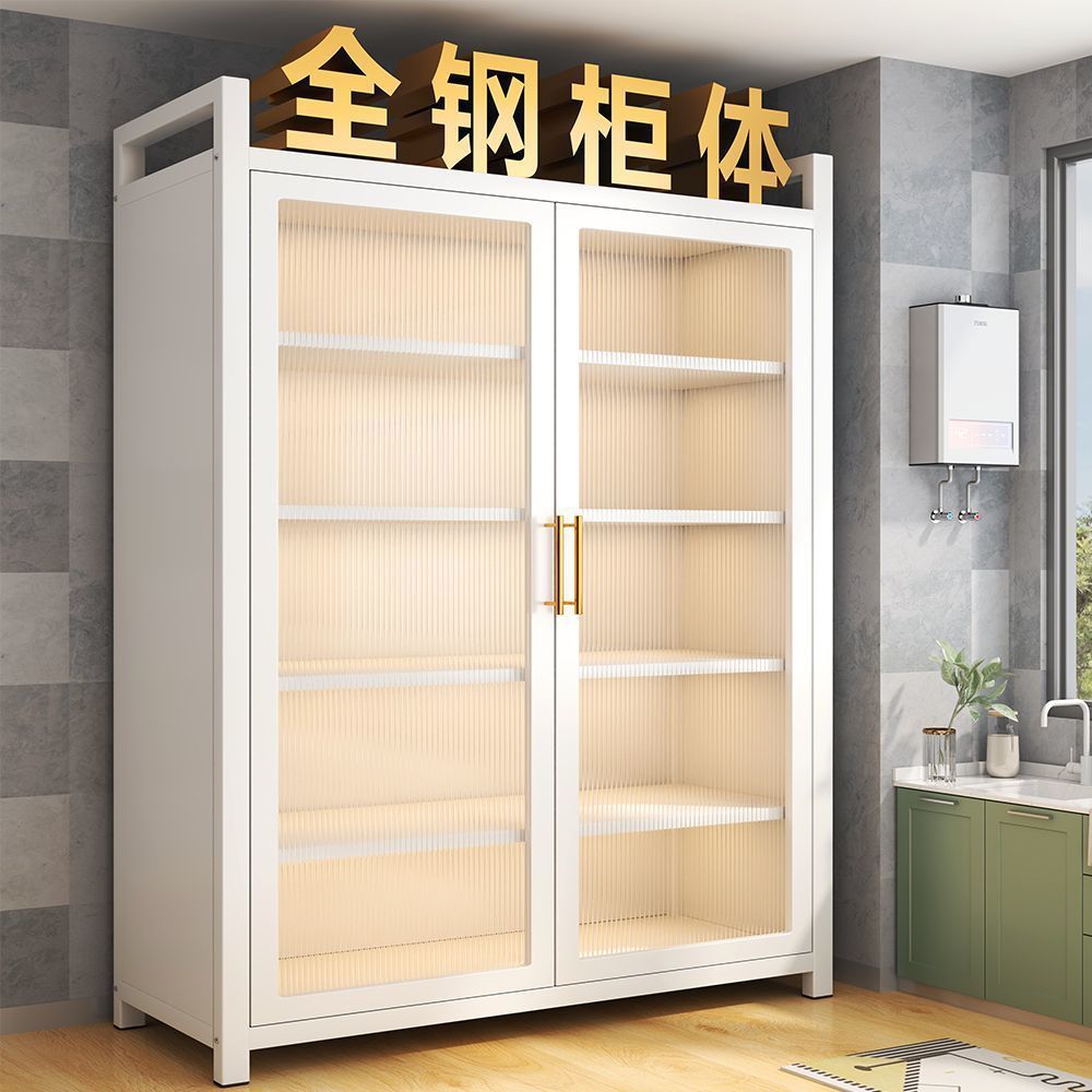 Jmo Floor-Standing Multi-Layer Storage Rack Storage Cabinet Dust-Proof Sundry Cabinet Double-Door Storage Cabinet Wall-Mounted Integrated Sideboard