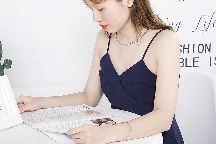 new fashion titanium steel necklace bracelet set wholesale nihaojewelry