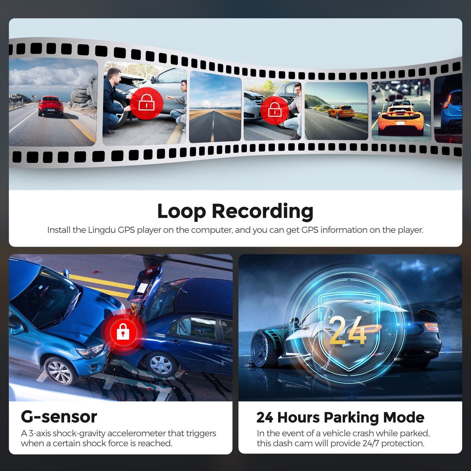4K Ultra-High Definition Dual-Recording Dash Cam with Wifi, Mobile Phone Connectivity, Gps Tracking, and Parking Monitoring