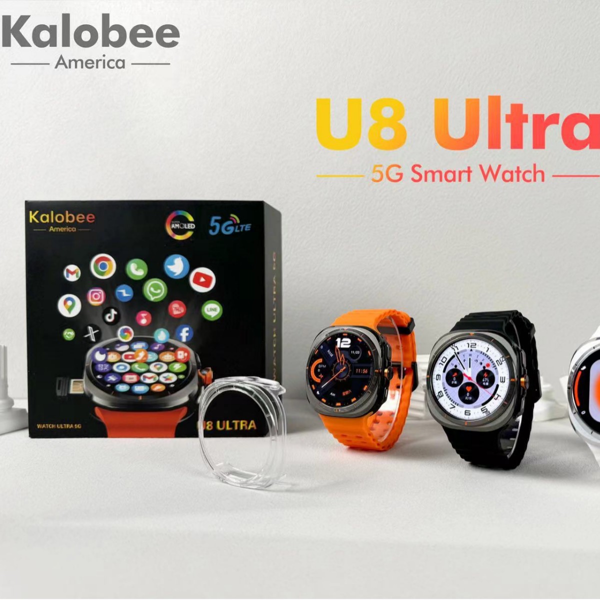 U8ultra card watch Amoled rotating camera Watch7 with 4G full netcom GPS phone watch