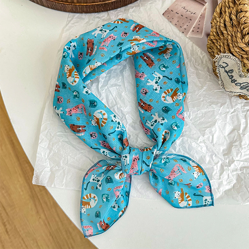 Bufanda de seda, bufanda cuadrada pequeña, bufanda fina, chal pequeño, protector de cuello de anacardo retro, bufanda decorativa, pañuelo en la cabeza, banda para el cabello