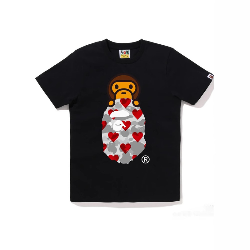 Fashionable Brand Cross-Border Wholesale 230g Heavyweight Bape Ape Head Shark Short-Sleeved T-Shirt 24