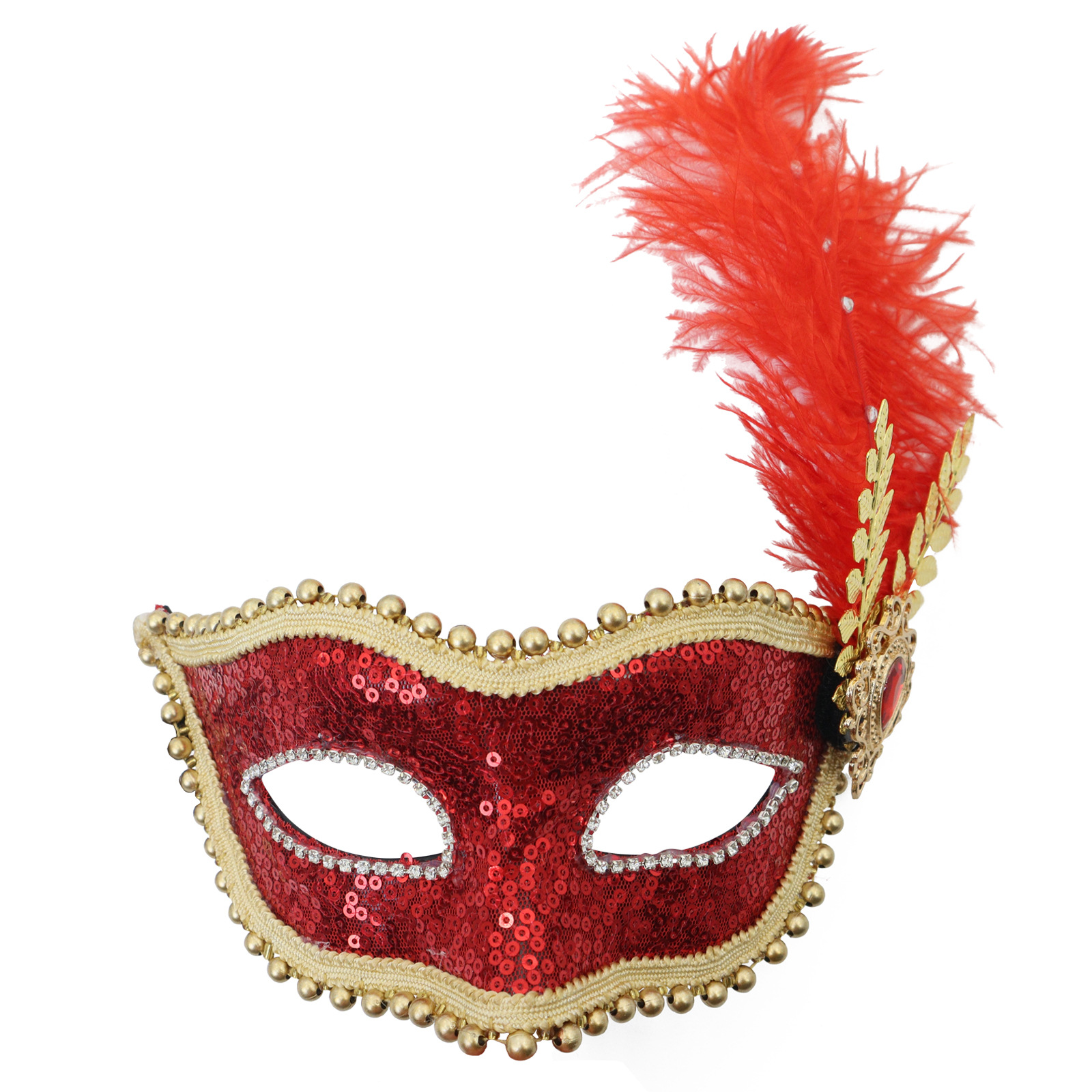 Amazon venta caliente carnaval borde lateral plumas metálicas mariposas retro máscaras de mitad de cara romana baile de maquillaje